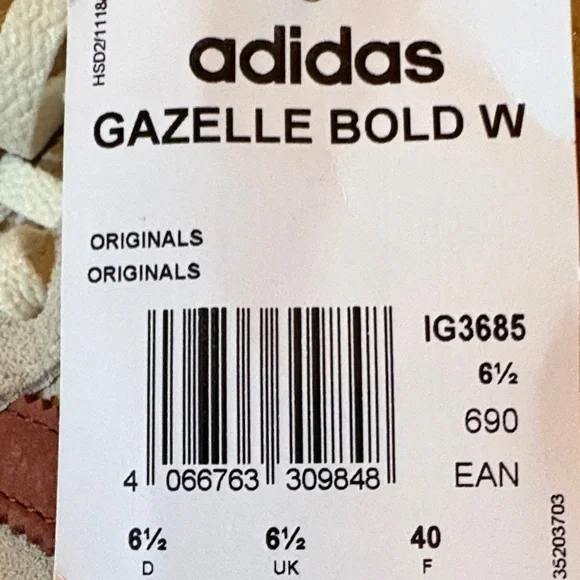 Adidas Originals Gazelle Bold W Maple Leaf Casual Lifestyle Sneakers - Picture 10 of 10